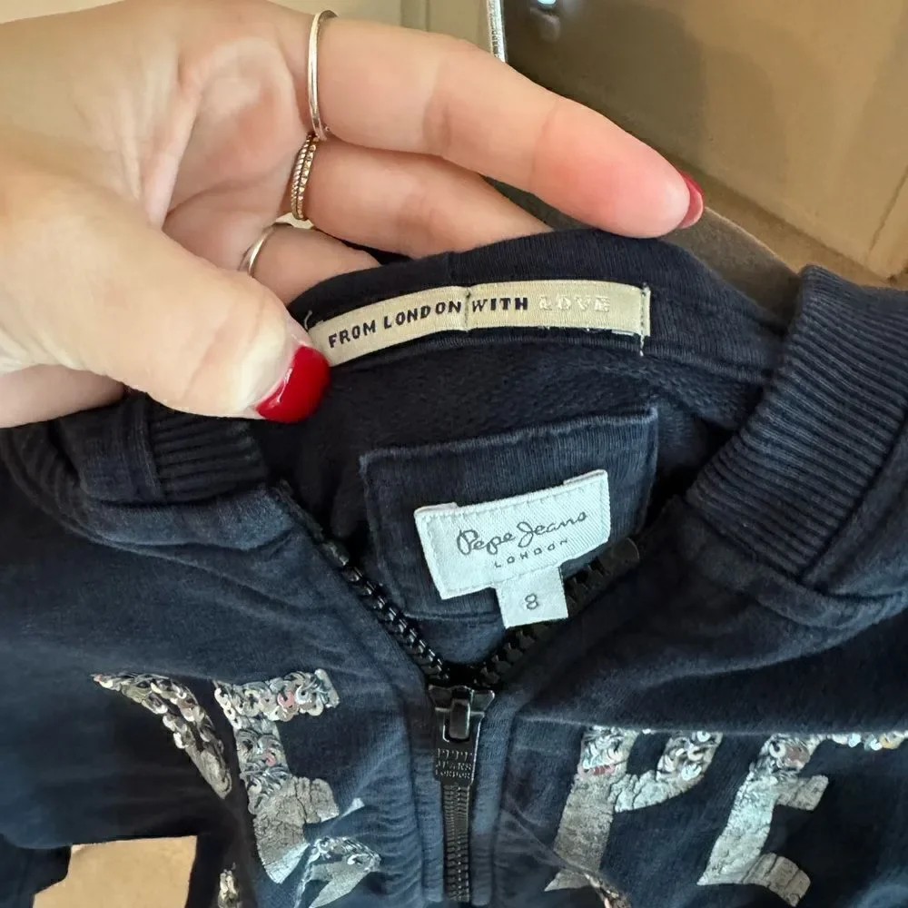 Girls Pepe Zip Up Hooded Jacket Sz 8